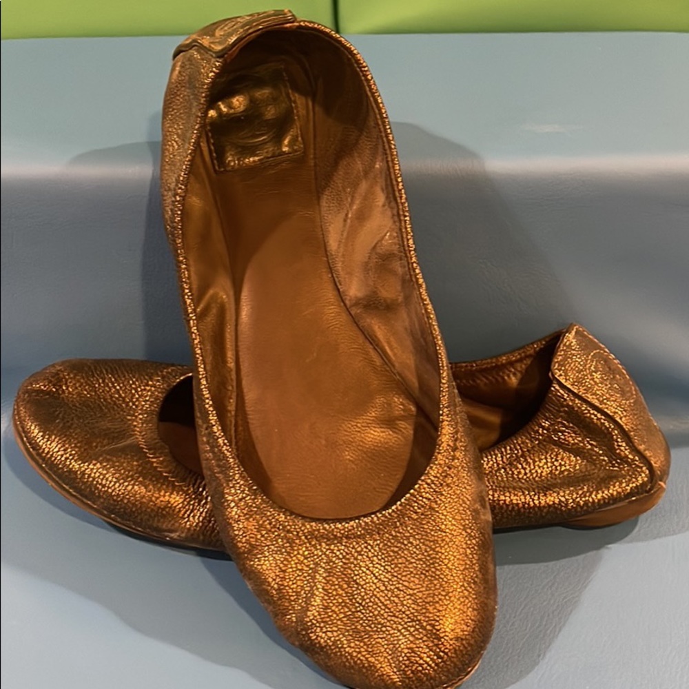Tory Burch metallic/bronze flats